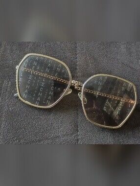 Chanel Logo Sunglasses - Gold Frame, Black Logo Holographic  Lenses